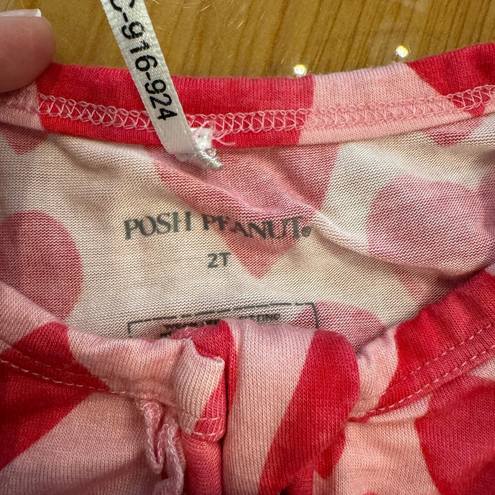 Posh Peanut Red and Pink footed onesie
